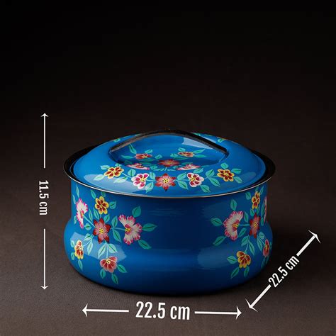 Buy Floral Handpainted Enamelware Stainless Steel Casserole Online l ...