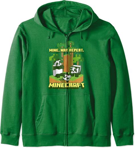 Minecraft Pandas Mine Nap Repeat Poster Zip Hoodie India | Ubuy