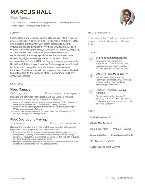 3 Successful Fleet Manager Resume Examples And Writing Tips for 2024