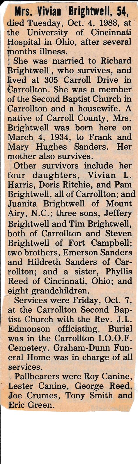 Carroll County Obituaries