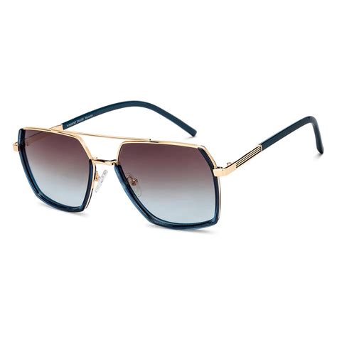 Buy Vincent Chase By Lenskart | Gold Brown Full Rim Hexagonal ...