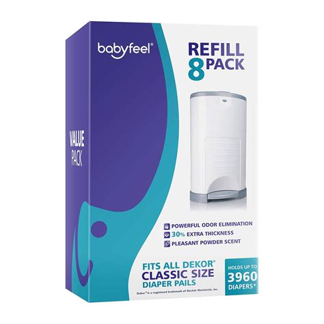 Amazon.com: Babyfeel Refills Compatible with DEKOR CLASSIC Diaper Pails ...