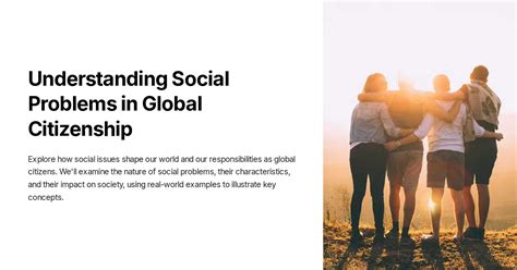 Understanding Social Problems in Global Citizenship