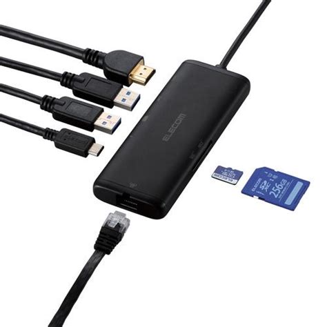エレコム DST-070BPBK ドッキングステーション USB-Ax2 USB-Cx1 USB PD対応 ブラック | ヤマダウェブコム