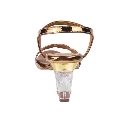 Buy Mochi Women Antique-Gold Party Sandals Online | SKU: 40-55-28-36 ...