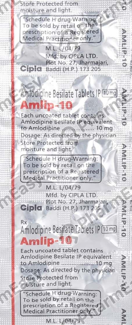 Amlovas 10 MG Tablet (15): Uses, Side Effects, Price, Dosage ...