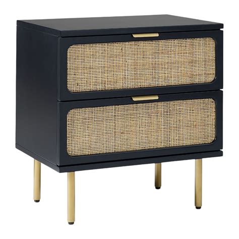 Hines Solid Mango Wood & Rattan Bedside – Nismaaya Decor