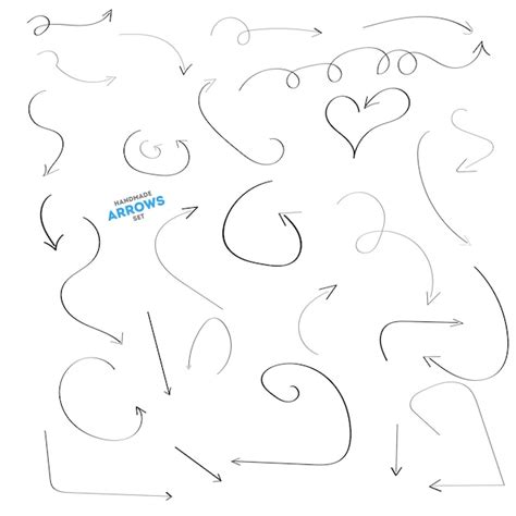 Różne szkicowe Doodle Strzałki Ręcznie rysowane proste symbole Tekstura ...