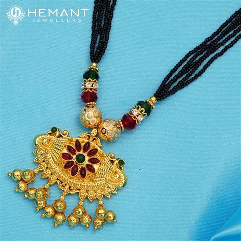 Traditional Maharashtrian Kolhapuri Mangalsutra Jayshree Damaru Mor ...