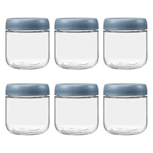Buy Rioware Storage Glass Jar, Set of 6, 350 ml Each, Transparent, BPA ...