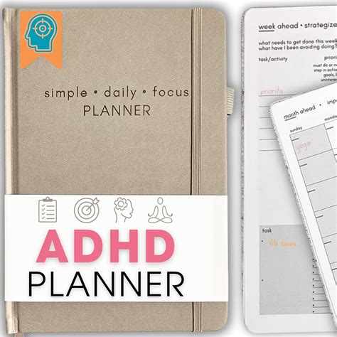 Agenda para adultos con TDAH: menos abrumador, más productividad, simplicidad y enfoque, diario ...