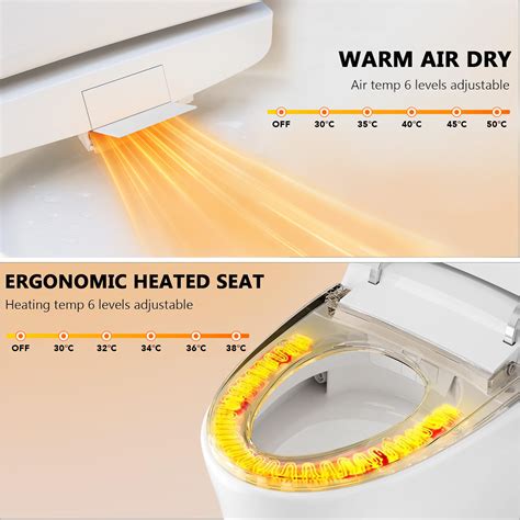 White Smart Tankless Floor-Mounted Toilet Bowl – Modern Rimless Design ...