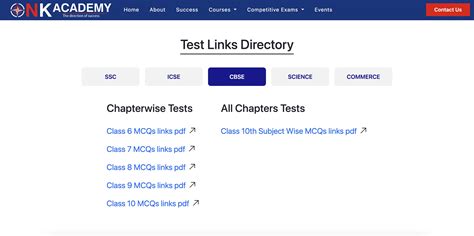 Test Links for Students | NK Academy