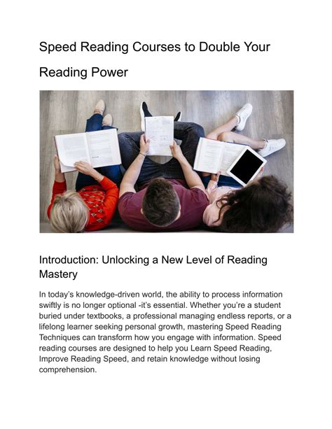 PPT - speed-reading-courses-to-double-your-reading-power PowerPoint ...