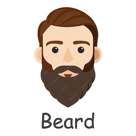 Ilustración vectorial plana aislada de partes del cuerpo de la barba ...