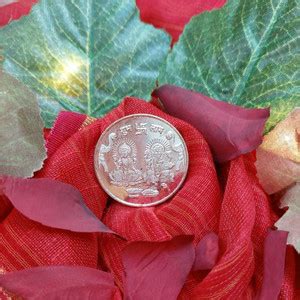 Enthirty Laxmi Ganesh silver plated coin/ 10g (pack of 1) Decorative ...