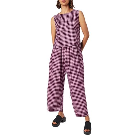 Gingham Pants Women,Gingham Set Chilled Wide Leg PantGingham Set ...