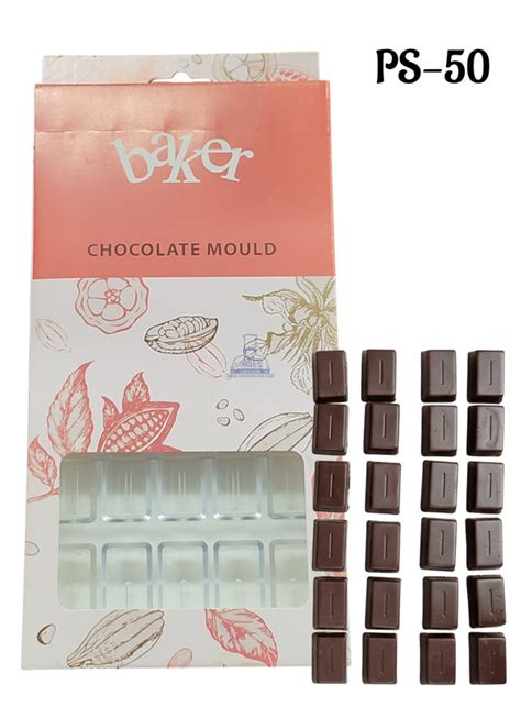CAKE DECOR™ Regular Bakers 25-Cavity Polycarbonate Rectangular Praline ...