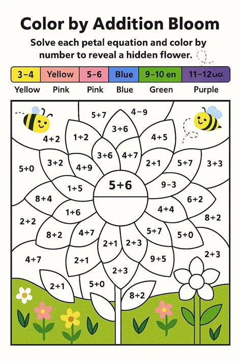 Flower Petal Addition Worksheets - Free Image & PDF Printables