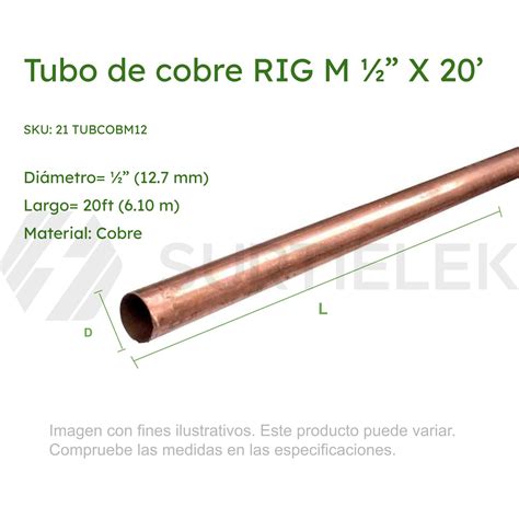 Tubo de Cobre Rígido Tipo M 1/2″ (13 mm × 6.1 m) – Surtiaceros