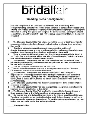 Fillable Online Wedding Dress Consignment - Legrand Center Fax Email ...