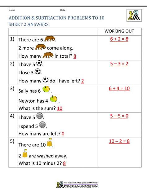 Number Word Problems Addition Year 1 的图像结果