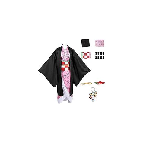 Buy PPONE Kamado Nezuko Costume Anime Cosplay Dress Suit Full Set for ...