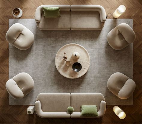 Residence in Italy on Behance | Sofa layout, Living room top view ...