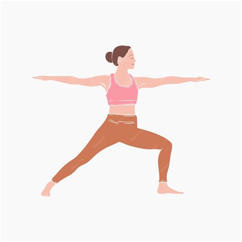 Premium Vector | Warrior II Pose Yoga Illustration
