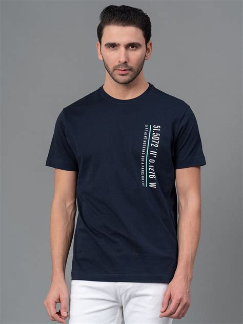 RED TAPE Typography Men Round Neck Blue T-Shirt - Buy RED TAPE ...