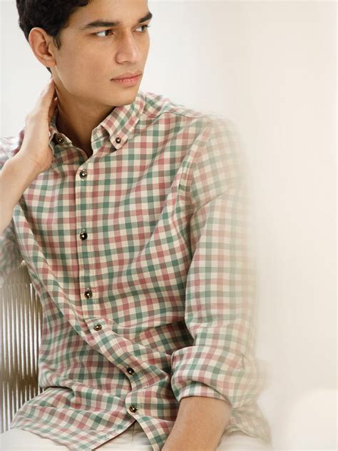 Andamen Pear Peach Check Shirt