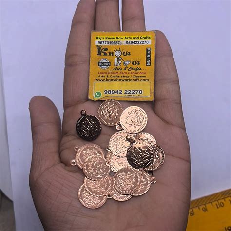 Copper lakshmi coin in jewelry making 25g in a pack – KnowHowArtCraft