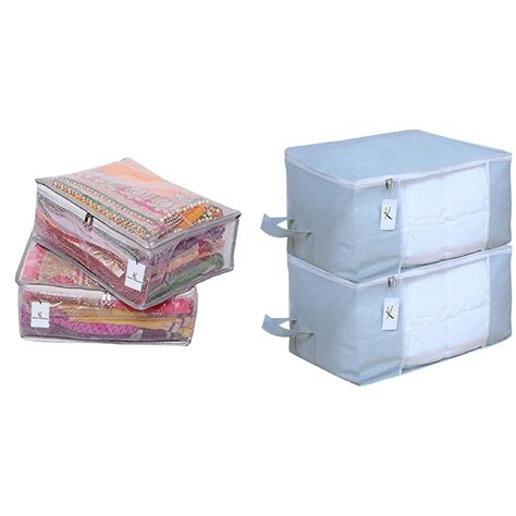 Kuber Industries 2 Piece PVC Saree Bag (Transparent) & Kuber Industries ...