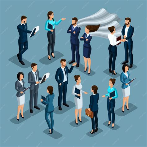 Isometrics set of characters coaches teachers coaches businessmen ...