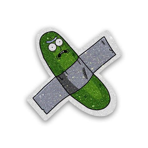 Buy Pickle Rick Glitter Sticker Online | Premium Waterproof Vinyl ...