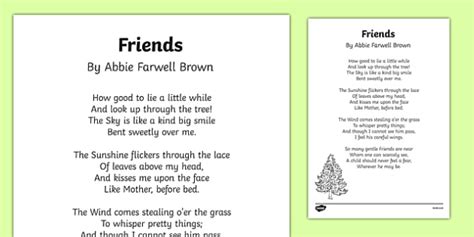 Friendship Poems For Kids That Rhyme