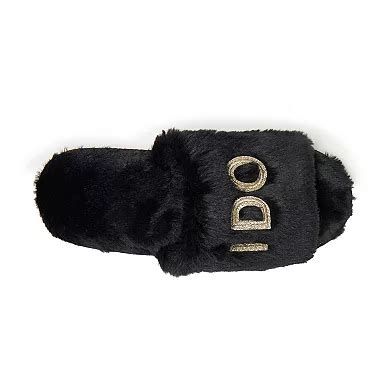 Dearfoams Bridal "I Do Crew" Women's Faux-Fur Slide Slippers