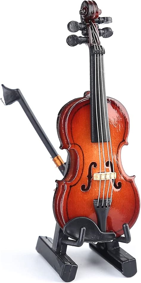 Seawoo Dselvgvu Miniature Wooden Violin with Stand, Bow, India | Ubuy