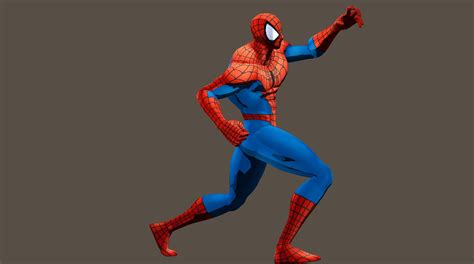 Spiderman from Marvel vs Capcom game Poser riggd 3D model rigged | CGTrader