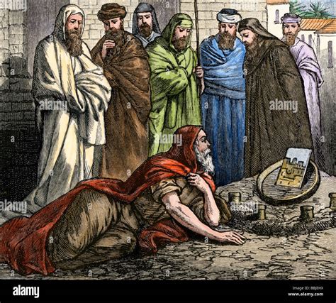 Prophet Ezekiel telling about his visions from God. Hand-colored woodcut Stock Photo - Alamy - illustration of ezekiel vision