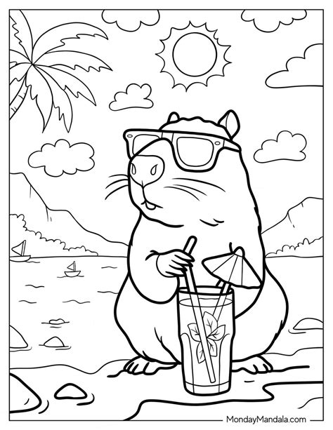 20 capybara coloring pages free pdf printables – Artofit