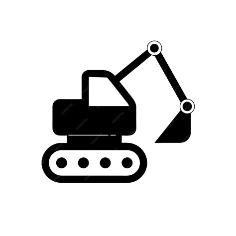 Minimalist excavator vector infrastructure projects heavy equipment ...