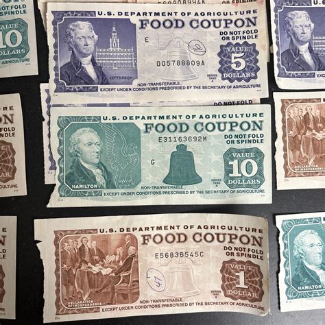 Vintage USDA Food Coupon/stamps 3 per Order, 1 of Each Denomination. 1 ...