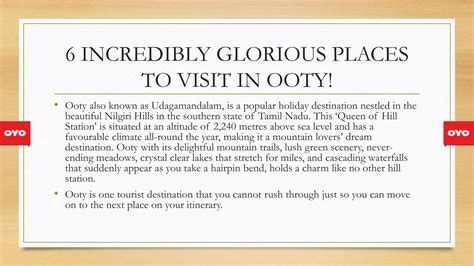 6 INCREDIBLY GLORIOUS PLACES TO VISIT IN OOTY! | PPTX
