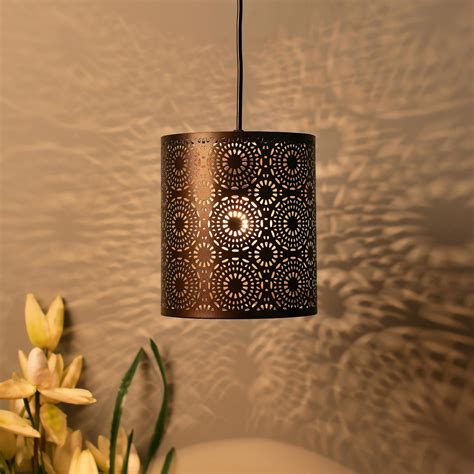 Buy HOMESAKE Brown Metal Pendant Hanging Lamp - 15x18cm from Homesake ...