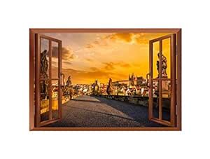 SCPmarts Landscape Wall Sticker Green Park Wall Paper Autumn Wall Paper ...