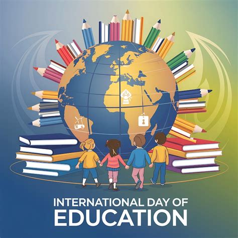 International day of education poster global learning theme | Premium ...