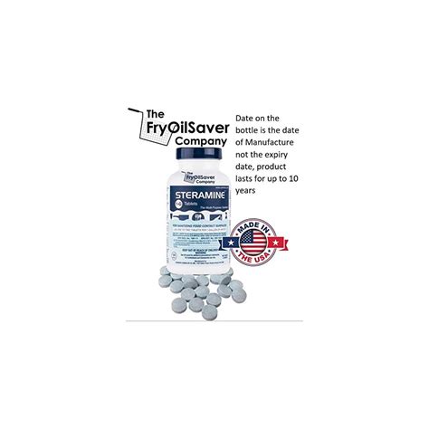THE FRYOILSAVER COMPANY 1 Bottle Steramine Sanitizer Tablets w/15x QT ...
