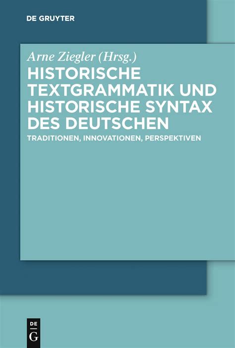 Buy Historische Textgrammatik und Historische Syntax des Deutschen ...