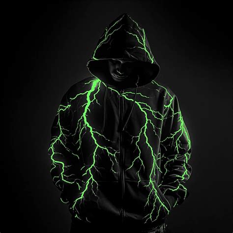 Men's Graphic Prints Lightening Hoodie Hoodies Sweatshirt Sports ...